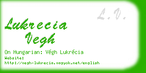 lukrecia vegh business card